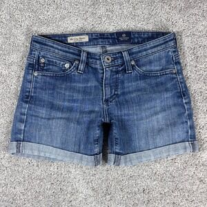 AG Adriano Goldschmied The‎ City Shorts Womens Size 24 Blue Denim Cuffed
